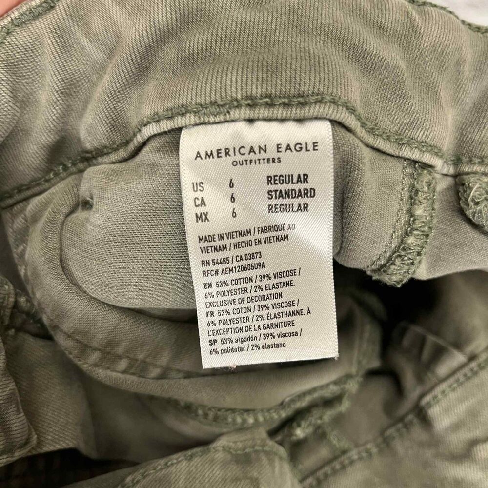 American Eagle Jeans Women 6 Green Jegging Cargo Next Level Stretch Stained - Picture 6 of 11